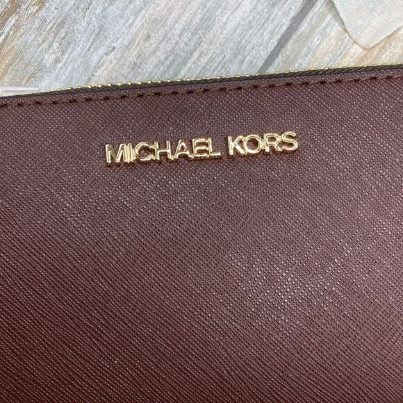 Michael Kors Jet Set Travel Large Saffiano Leather Quarter-Zip Wallet Bag Purse - Picture 4 of 12